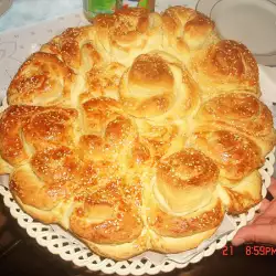 Feta Cheese Bread Loaf with Eggs
