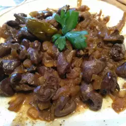 Marinated Chicken Hearts with Honey and Onions