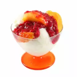 Peach Dessert with Raspberries