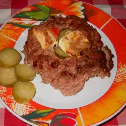 Meat Nest with Eggs, Pickles and Cream Cheese