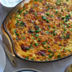 Moussaka with eggs