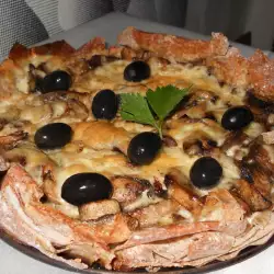 Crunchy Mushroom Pie with Olives in 15 Minutes