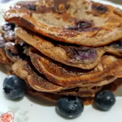 Fluffy Oatmeal Pancakes with Blueberries