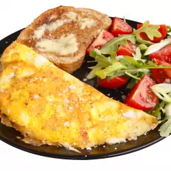 Omelette with salami