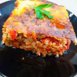 Minced Meat, Pepper and Rice Casserole