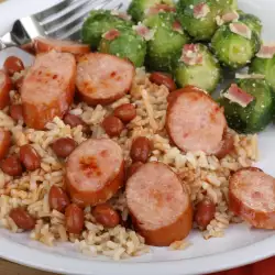 Oven Baked Rice and Beans with Sausage