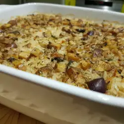 Oven Baked Rice with mushrooms