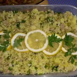 Fish Salad with spring onions