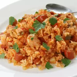Tomatoes with Rice and Chicken in the Oven