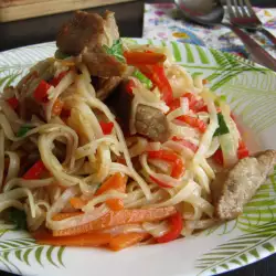 Fried Rice Noodles with Pork and Vegetables