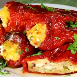 Stuffed Peppers with Eggs and Feta Cheese