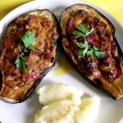 Stuffed Eggplants with peppers
