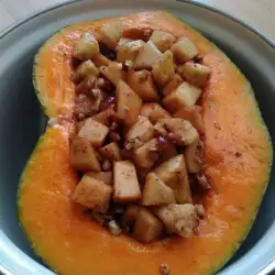 Stuffed Pumpkin with Fruits, Nuts and Turkish Delight