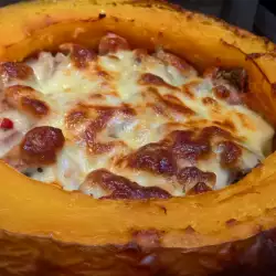 Pumpkin Stuffed with Meat and Mushrooms