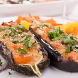 Stuffed Eggplant with Steamed Vegetables