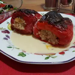 Stuffed Peppers in Sauce with Onions