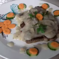 Pork Chops with Sauce and Mushroom Broth