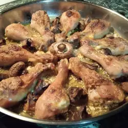 Chicken Drumsticks with Mushrooms and Butter