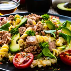 Tuna Pasta Salad with Avocado and Cherry Tomatoes