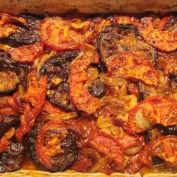 Summer Dish with Eggplants and Roasted Peppers
