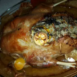 Roasted Stuffed Duck with Rice