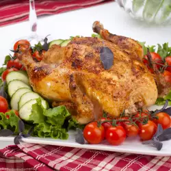 Roast Chicken with feta cheese