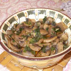 Mushrooms with Butter, Spring onions and Spearmint