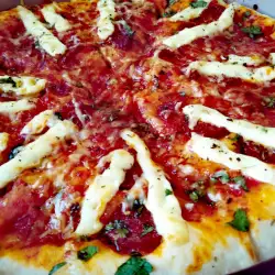 Pizza with Goat Cheese and Pepperoni