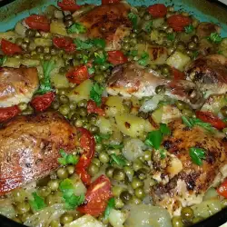 Chicken Drumsticks with Peas and Savory