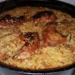Oven-Baked Drumsticks with Rice