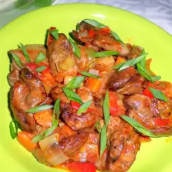 Chicken Livers with Peppers