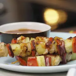 Chicken Skewers with Pineapple and Sweet and Sour Sauce