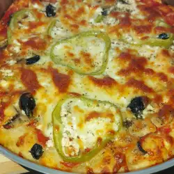 Vegetarian Pizza with Cheese and Peppers