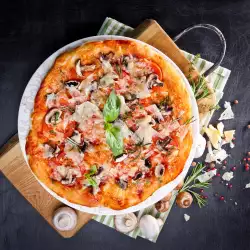 Mushroom Pizza with Basil