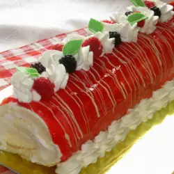 Swiss Roll with fruits