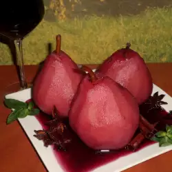 Poached Pears in Merlot with Aromatic Spices