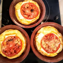 White Cheese and Tomato Clay Pots