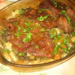 Steaks with Sauce and Mushrooms