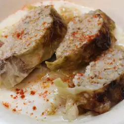 Turkey Roll with Sauerkraut and Rice