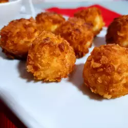 Breaded Cheese Curds with cornflakes