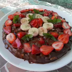 Chocolate cake with biscuits and Butter