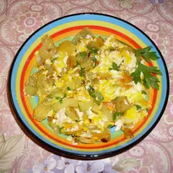 Scrambled Eggs with Zucchini and Peppers