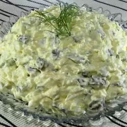 Festive Salad with Eggs, Cheese and Cucumbers