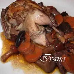 Partridges with Wine and Mushrooms