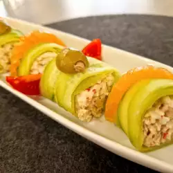 Festive Cucumber Rolls with Fish Filling