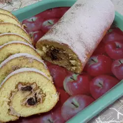 Sponge Cake Roll with Buttercream and Strawberry Jam