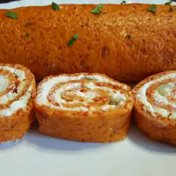 Roll with Baked Peppers