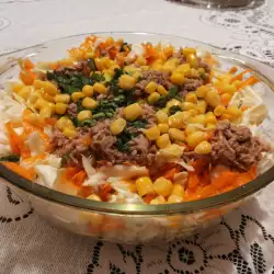 Cabbage Salad with Carrots, Corn and Tuna