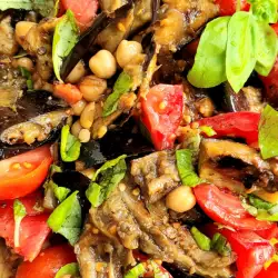 Mediterranean Salad with Eggplant and Chickpeas