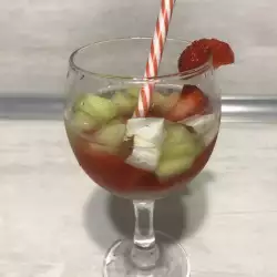 White Sangria with Strawberries, Melon and Honey